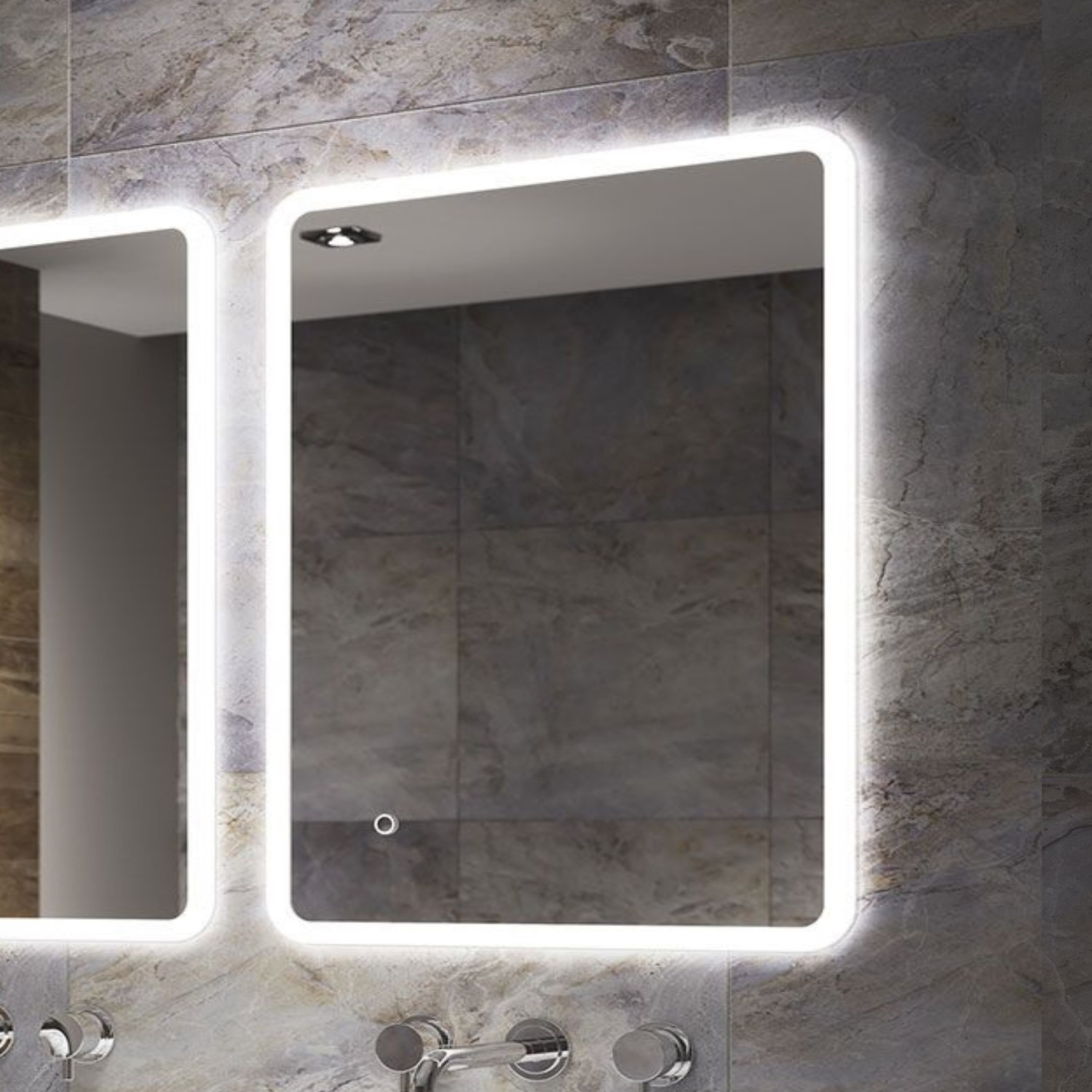 Rectangular LED Bathroom Mirror Ultra Slim 800 x 600mm - Sensio Libra