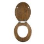 Soft Close Toilet Seat in Mahogany with Chrome Hinges