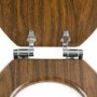 Soft Close Toilet Seat in Mahogany with Chrome Hinges