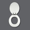 GRADE A1 - Soft Close Toilet Seat in White with Chrome Hinges
