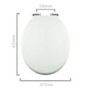Soft Close Toilet Seat in White with Chrome Hinges