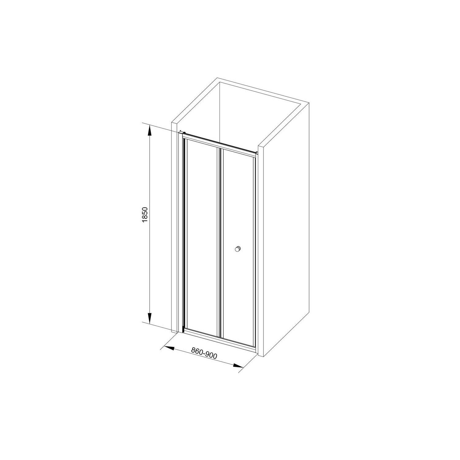 GRADE A1 BiFold Shower Door 900 x 1850mm Better Bathrooms