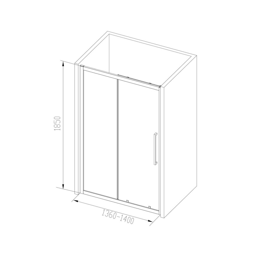 1400 Sliding Shower Door - 8mm Easy Clean Glass - Taylor & Moore