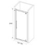 760 x 1850 Pivot Shower Door - 8mm Easy Clean Glass - Taylor & Moore 