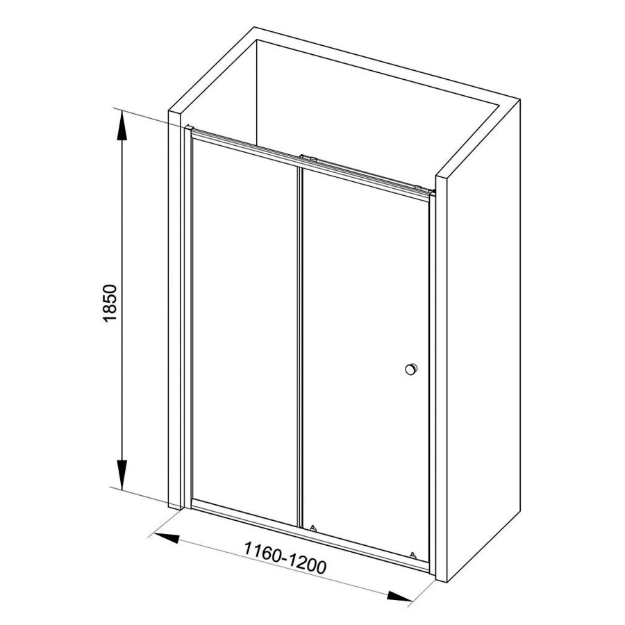 GRADE A1 - 1200 Sliding Shower Door - Universal Fit 4mm Glass - Taylor & Moore