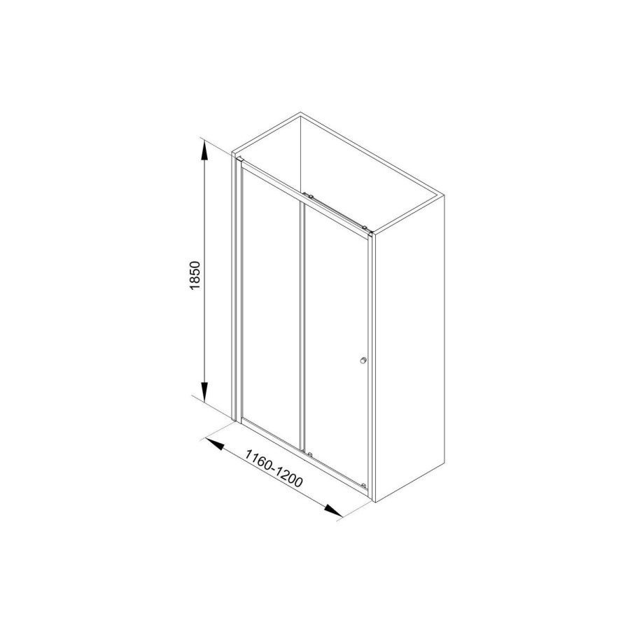 1200 Sliding Shower Door - Universal Fit 6mm Glass - Taylor & Moore