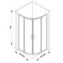 Quadrant Shower Enclosure with Twin Sliding Door - 1000 x 1000mm