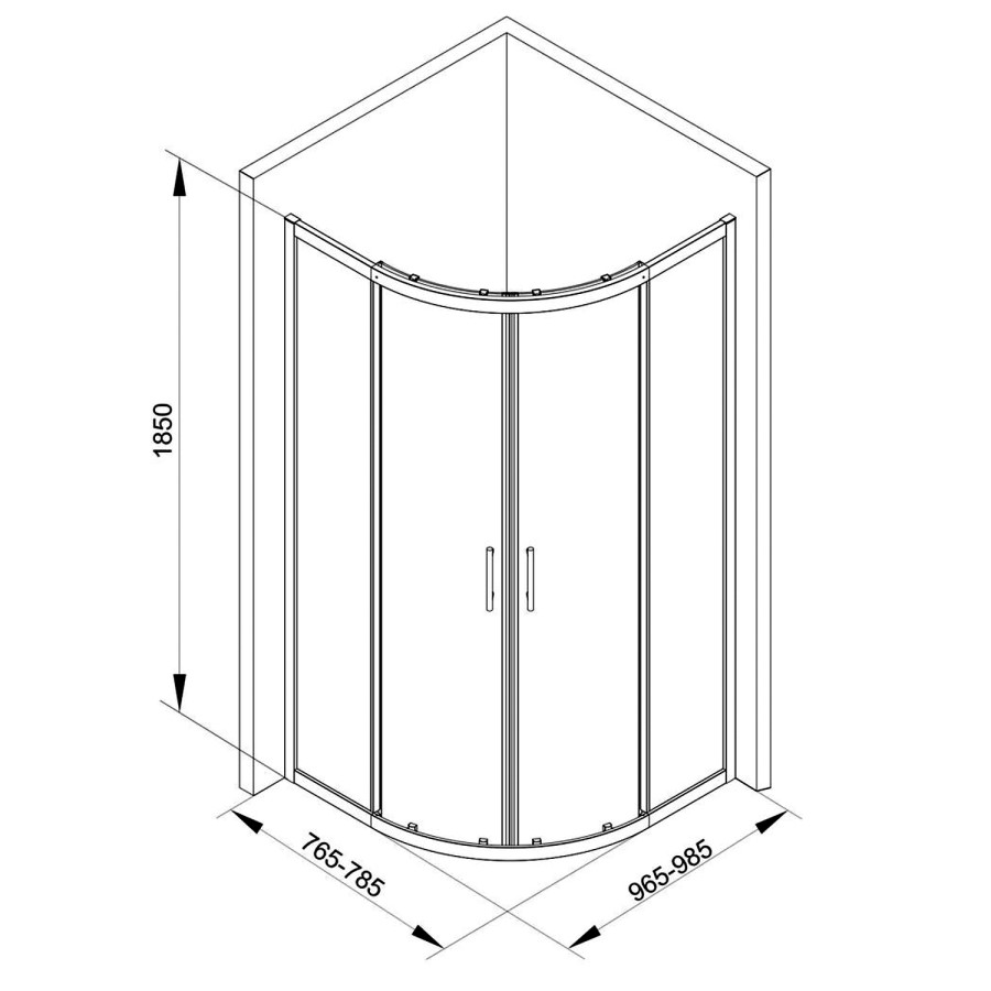 Offset Quadrant Sliding Shower Enclosure 800 x 1000mm - 6mm Easy Clean Glass - Taylor & Moore Range
