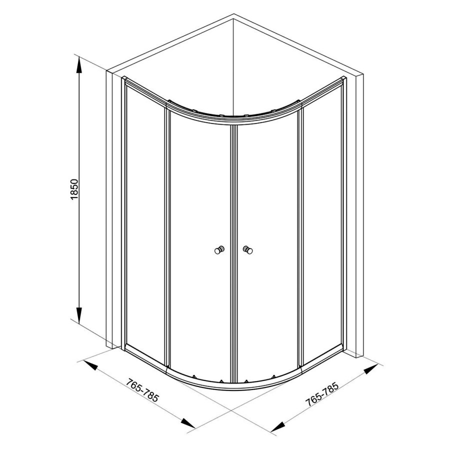 800 x 800 Quadrant Sliding Shower Enclosure - 4mm Glass - Taylor & Moore