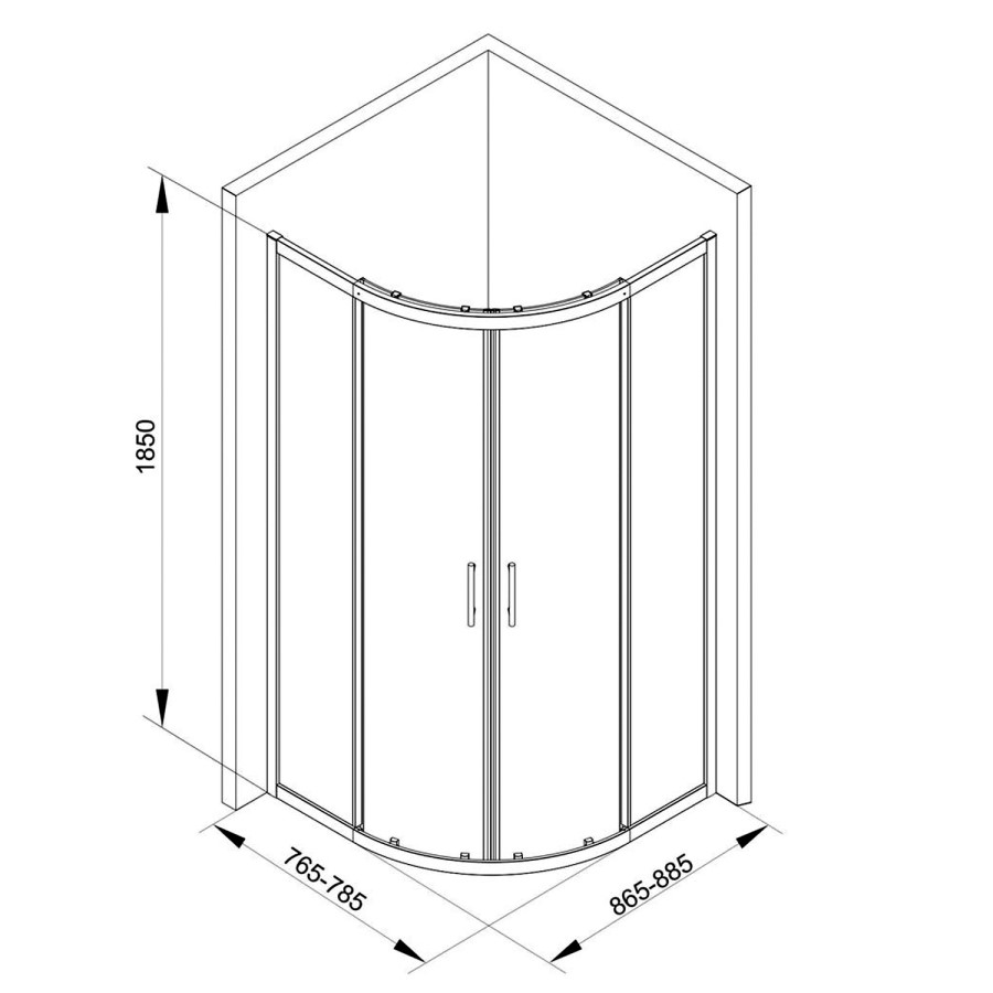 GRADE A1 - Offset Quadrant Sliding Shower Enclosure 800mm - 6mm Easy Clean Glass - Taylor & Moore Range