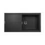 Single Bowl Inset Black Granite Kitchen Sink with Reversible Drainer - Essence
