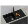 Single Bowl Inset Black Granite Kitchen Sink with Reversible Drainer - Essence