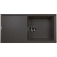 Single Bowl Inset Gunmetal Grey Granite Kitchen Sink with Reversible Drainer - Essence