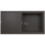 Single Bowl Inset Gunmetal Grey Granite Kitchen Sink with Reversible Drainer - Essence
