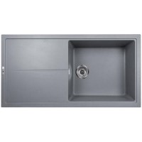 Single Bowl Inset Grey Granite Kitchen Sink with Reversible Drainer - Essence