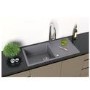 Single Bowl Inset Grey Granite Kitchen Sink with Reversible Drainer - Essence