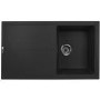 Single Bowl Inset Black Granite Kitchen Sink with Reversible Drainer - Essence