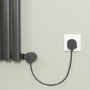 Black electriQ 400W Smart Wi-Fi Thermostatic Heating Element for Electric & Dual-Fuel Radiators and Towel Rails – Plug-In or Hardwired