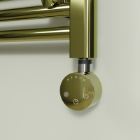Brushed Brass electriQ 800W Smart Wi-Fi Thermostatic Heating Element for Electric & Dual-Fuel Radiators and Towel Rails – Plug-In or Hardwired