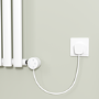 White electriQ 800W Smart Wi-Fi Thermostatic Heating Element for Electric & Dual-Fuel Radiators and Towel Rails – Plug-In or Hardwired