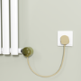 Brushed Brass electriQ 1000W Smart Wi-Fi Thermostatic Heating Element for Electric & Dual-Fuel Radiators and Towel Rails – Plug-In or Hardwired
