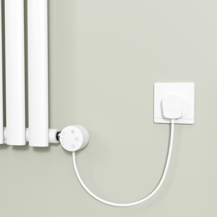 White electriQ 1000W Smart Wi-Fi Thermostatic Heating Element for Electric & Dual-Fuel Radiators and Towel Rails – Plug-In or Hardwired