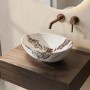 Marble Effect Oval Countertop Basin 410mm - Shell