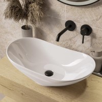 White Oval Countertop Basin 615mm - Shell White Oval Countertop Basin 615mm - Shell