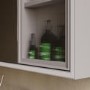 Double Door Beige Bathroom Mirror Cabinet with Lights Demister & Shaver Socket - Sidra