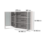 Double Door Beige Bathroom Mirror Cabinet with Lights Demister & Shaver Socket - Sidra