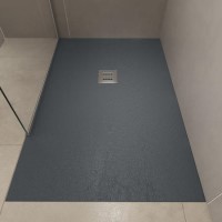 1200x800mm Rectangular Anthracite Slate Shower Tray 27mm -Stone Resin - Sileti 1200x800mm Rectangular Anthracite Slate Shower Tray 27mm -Stone Resin - Sileti