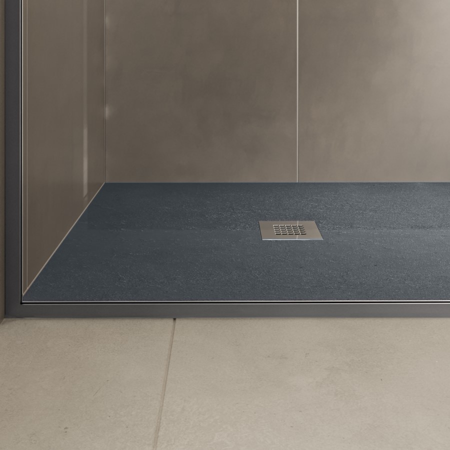 1200x800mm Rectangular Anthracite Slate Shower Tray 27mm -Stone Resin - Sileti