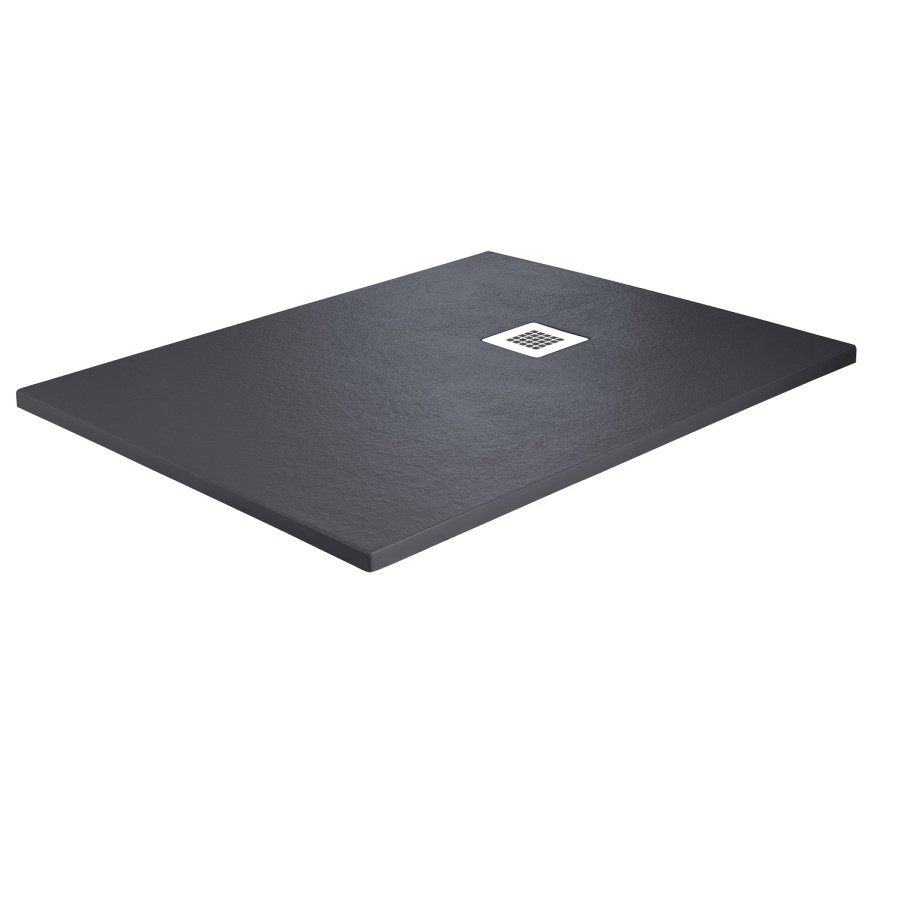 1200x800mm Rectangular Anthracite Slate Shower Tray 27mm -Stone Resin - Sileti