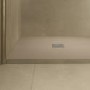 GRADE A1 - 1200x800mm Stone Resin Cream Slate Effect Rectangular Shower Tray with Grate - Siltei