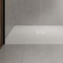 1700x800mm Rectangular White Slate-Effect Shower Tray 27mm - Stone Resin - Sileti