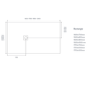 1700x800mm Rectangular White Slate-Effect Shower Tray 27mm - Stone Resin - Sileti