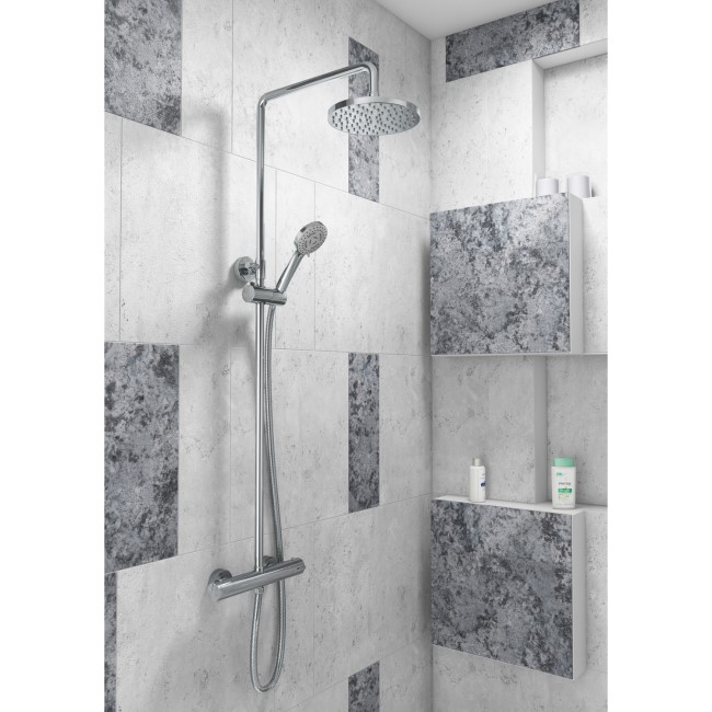Dio Round Shower with Thermostatic Valve & Slide Rail Kit