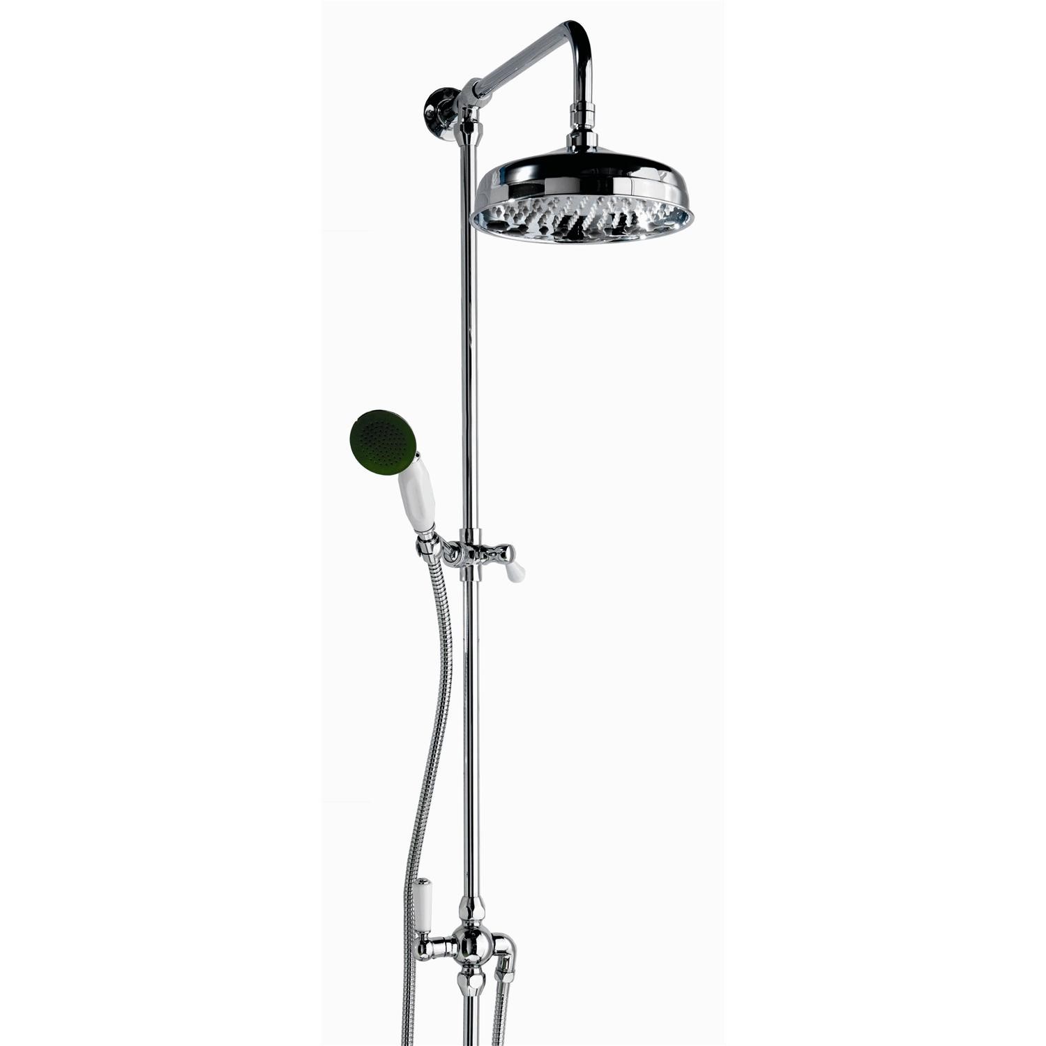 Traditional Round Riser Rail Shower with Diverter & Slide Rail Kit ...