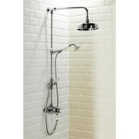 Traditional Round Riser Rail Shower with Diverter & Slide Rail Kit