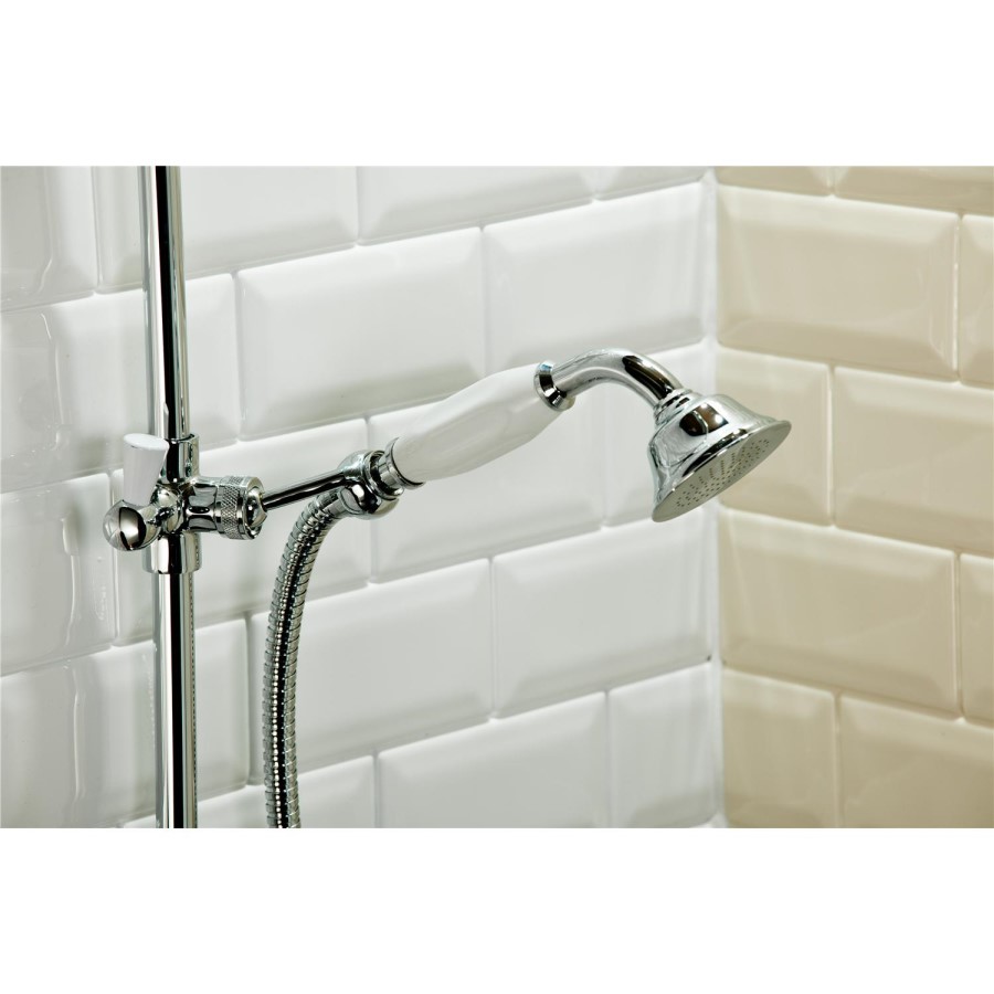 Traditional Round Riser Rail Shower with Diverter & Slide Rail Kit
