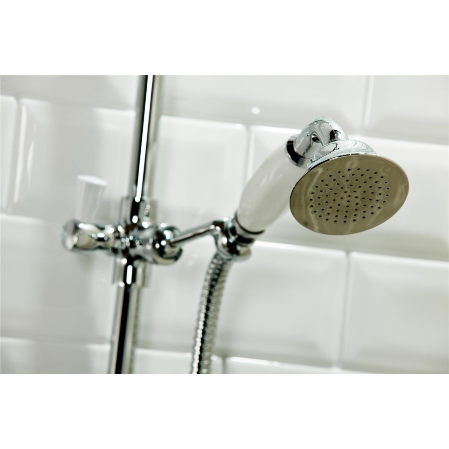Traditional Round Riser Rail Shower with Diverter & Slide Rail Kit