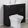 Black Slim Line Right Hand Basin &amp; Vanity Unit Furniture Suite - W995mm