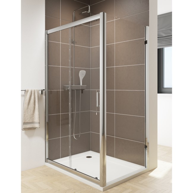 Claritas 6 Sliding Shower Door - Easy Clean Glass - 1200mm - 6mm Glass