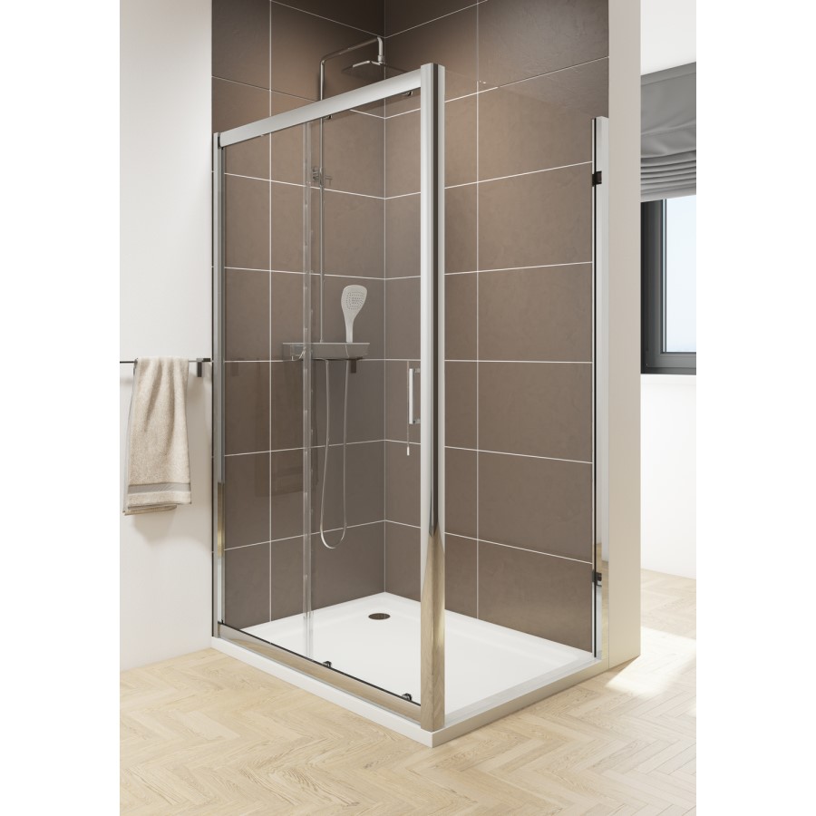 Claritas 6mm Glass Sliding Shower Door - 1400 x 1850mm