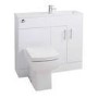 White Slim Line Right Hand Basin & Vanity Unit Furniture Suite - W995mm
