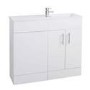 White Slim Line Right Hand Basin & Vanity Unit Furniture Suite - W995mm