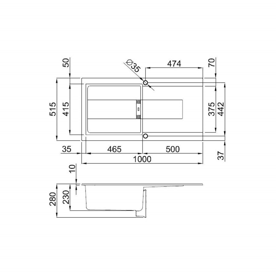Reginox SMART480-W 1.0 Bowl Keratek Composite Sink White
