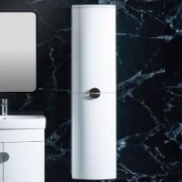 White Wall Mounted Tall Bathroom Cabinet 320mm - Elm White Wall Mounted Tall Bathroom Cabinet 320mm - Elm