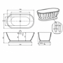 Freestanding Double Ended Roll Top Bath 1700 x 790mm - Somerton