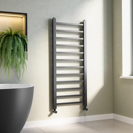 Gunmetal Grey Towel Radiator 1200 x 500mm - Sonoran - Better Bathrooms